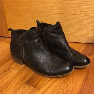 Lucky Brand Black Leather Basel Ankle Booties